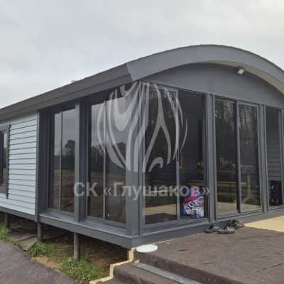 Каркасная баня «Бурже» с верандой